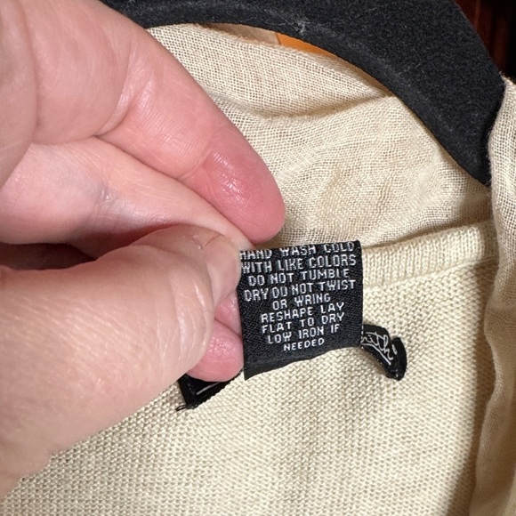 Willi Smith Cream Open-Front Cotton Blend Crochet Cardigan Size XL - Picture 3 of 10